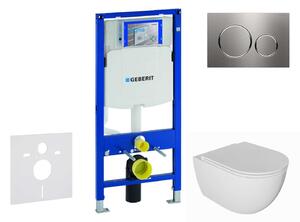Geberit Duofix - Előfali szerelő készlet, Oudee WC és softclose ülőke, Sigma20 vezérlőgomb, acél SANI11CA6101