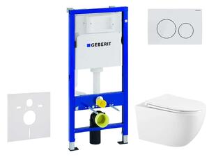 Geberit Duofix - Előfali szerelő készlet, Gaia WC softclose ülőke, Delta20, vezérlőgomb, alpesi fehér SANI11CA3145