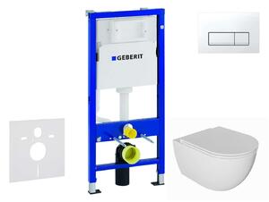 Geberit Duofix - Előfali szerelő készlet, Oudee WC és softclose ülőke, Delta50 vezérlőgomb, alpesi fehér SANI11CA3137