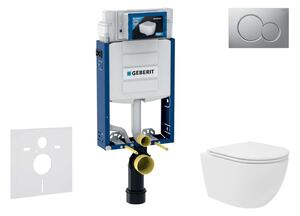 Geberit Kombifix - Előfali szerelő készlet, kompakt WC Oudee Vortex és softclose ülőke, Sigma01 vezérlőgomb, lakkozott matt króm SANI15CA1129