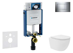 Geberit Kombifix - Előfali szerelő készlet, kompakt WC Oudee Vortex és softclose ülőke, Sigma30 vezérlőgomb, króm SANI15CA1127
