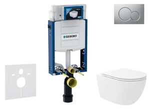 Geberit Kombifix - Előfali szerelő készlet, Oudee Vortex WC és softclose ülőke, Sigma01 vezérlőgomb, lakkozott matt króm SANI15CA1137