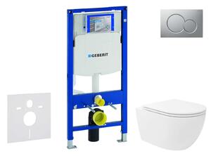 Geberit Duofix - Előfali szerelő készlet, Oudee Vortex WC és softclose ülőke, Sigma01 vezérlőgomb, lakkozott matt króm SANI11CA1155