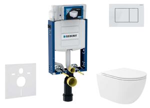 Geberit Kombifix - Előfali szerelő készlet, Oudee Vortex WC és softclose ülőke, Sigma30 vezérlőgomb, fehér/matt fehér SANI15CA3190