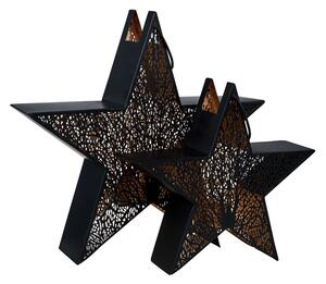 LUMINOUS mécsestartó csillag, fekete, 35 cm