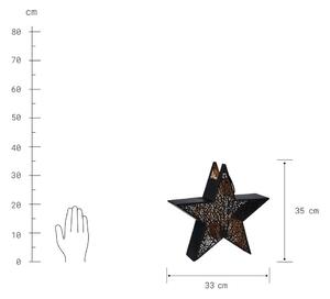 LUMINOUS mécsestartó csillag, fekete, 35 cm