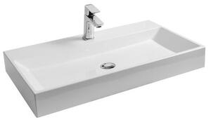 Mosdó Ravak Natural 80x45 cm fehér színben fényes felülettel csaptelep nyílás, túlfolyás nélkül XJO01280000