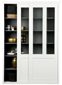 WOOOD Elegáns fehér fa vitrin 208 x 147 cm
