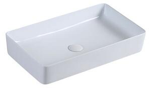 Mosdó lapra Triomini Slim 62x35 cm fehér színben fényes felülettel túlfolyás nélkül SLM6235