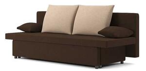 SONY 2 kanapéágy, normál szövet, hab töltőanyag, szín - barna / cappuccino