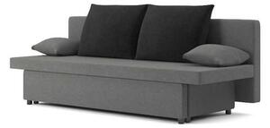 SONY 2 kanapéágy, normál szövet, hab töltőanyag, szín - szürke / fekete