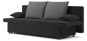 SONY 2 kanapéágy, normál szövet, hab töltőanyag, szín - fekete / szürke
