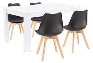 Lola 4+1 étkező garnitúra fekete-fehér