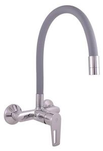 Mosogató csaptelep RAV SLEZÁK COLORADO szilikon karral 150 mm szürke / króm CO202.510