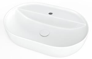Mosdó lapra SAT Infinitio 60x40 cm fehér színben matt felülettel túlfolyás nélkül SATINF6040M