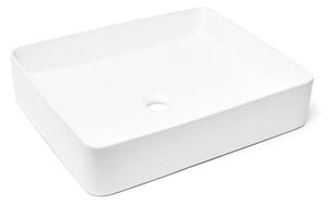 Mosdó lapra SAT Infinitio 50x40 cm fehér színben matt felülettel túlfolyás nélkül SATINF5040M