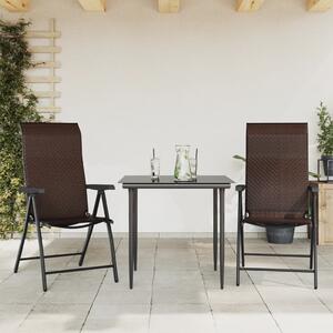 VidaXL 2 db barna polyrattan összecsukható kerti szék