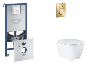 Grohe Rapid SLX - Készlet fali beépítéshez, WC, SoftClose ülőkével és Arena Cosmopolitan gombbal S, Cool Sunrise SANI11BB4120