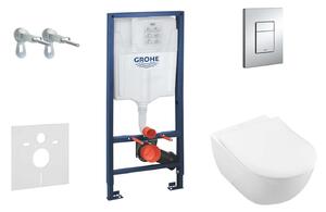 Grohe Rapid SL - Készlet fali beépítéshez, WC és ülőkével Subway 2.0, DirectFlush, SoftClose, CeramicPlus és Skate Cosmo gomb, króm 38528SET-KI
