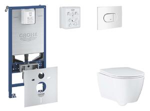 Grohe Rapid SLX - Készlet fali beépítéshez, WC, SoftClose ülőkével és Arena Cosmopolitan gombbal, alpesi fehér SANI11BB3116