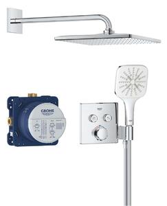 Grohe Precision SmartControl - Zuhanyszett termosztáttal, rejtett beépítéshez, 31x31 cm, 3 fúvókával, krómozott 34876000