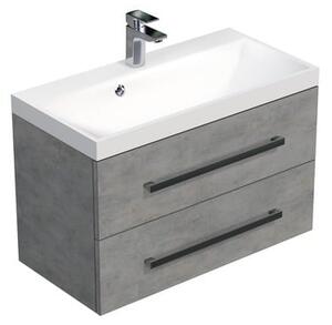 Fürdőszobaszekrény mosdóval SAT Cube Way 80x53x40 cm beton CUBE280ZBE