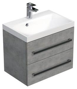 Fürdőszobaszekrény mosdóval SAT Cube Way 60x53x40 cm beton CUBE260ZBE