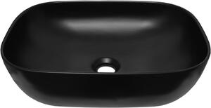 EROS - Top Counter pultra ültethető porcelán mosdó - SMILE 3 - MATT FEKETE - 46,5 x 32,5 x 13 cm
