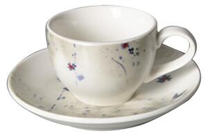 Rusztikus kék virágmintás csésze és csészealj (nagy)