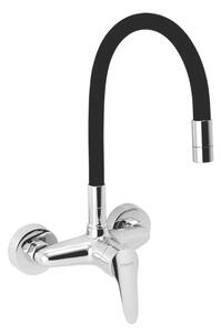 Mosogató csaptelep Novaservis Titania Iris New szilikon karral 150 mm fekete-króm 94480.0C