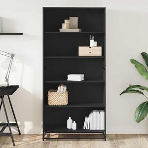VidaXL fekete szerelt fa könyvszekrény 80,5 x 35 x 170,5 cm
