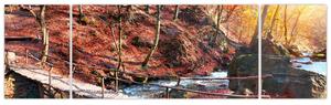 Kép - ősz, út, erdő (170x50cm)