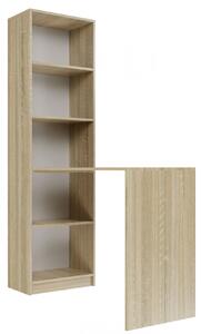 Odell R50 könyvespolc és íróasztal kombinációja, 50x181.5x125 cm, sonoma