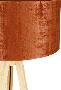 Fa állólámpa fa, narancssárga árnyalattal 50 cm - Tripod Classic