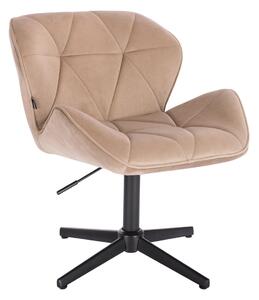 HR111CROSS Latte modern velúr szék fekete lábbal
