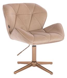 HR111CROSS Latte modern velúr szék arany lábbal