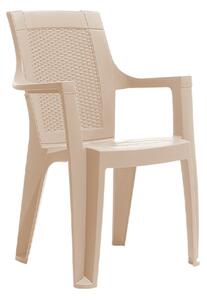 ELEGANCE műanyag kültéri karfás szék CAPPUCINO