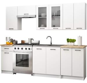 Konyha 240 cm Ozara II C (fehér). Akció -16%
