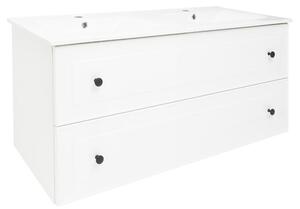 Fürdőszobaszekrény mosdóval Naturel Forli 120x53x46 cm fehér fényes FORLI120BIU