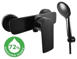 Zuhany csaptelep RAV SLEZÁK Vltava zuhanyszettel együtt 150 mm fekete VTE481.5/1CMAT