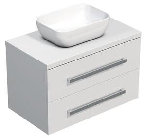 Fürdőszobaszekrény lappal SAT Cube Way 80x53x46 cm fehér fényes CUBE46803BI45