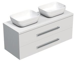 Fürdőszobaszekrény SAT Cube Way 120x53x46 cm fehér fényes CUBE461203BISAT45