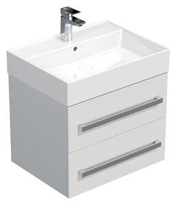 Fürdőszobaszekrény mosdókagylóval SAT Cube Way 60x53x46 cm fehér fényes CUBE46602BISAT