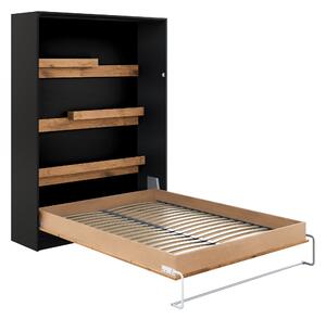 Basic függőleges összecsukható ágy 140x200 - fekete/lancelot-tölgy