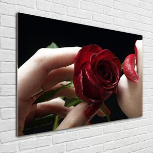 Akrilüveg fotó A nő egy rózsa