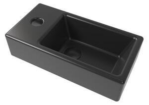 Mosdókagyló SAT Brevis fehér 40,5x20,5 cm fekete SATBRE4020SLBKM
