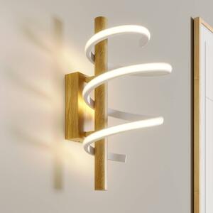 Lucande Milora LED fali lámpa, 40 cm, tölgyfa