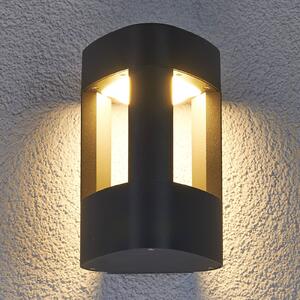 Lucande LED kültéri fali lámpa Pirron, háromszögletű, fém, IP54