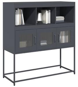 VidaXL antracit hidegen hengerelt acél tálalószekrény 100,5x39x107 cm