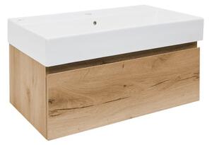 Fürdőszoba szekrény mosdóval SAT B-Way 79x30x45 cm tölgy BWAY80OAKU2